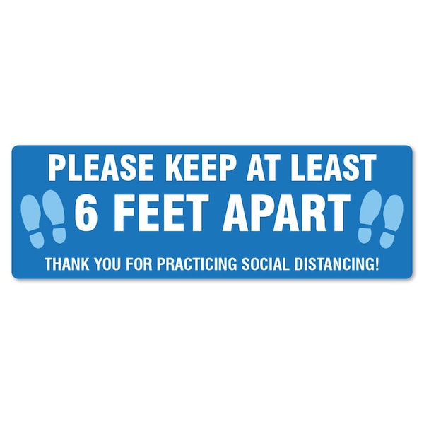 Please Keep 6 Ft Apart Non-Slip Floor Graphic, 18in Vinyl Decal, 16" x 16", FD-R-16-99976